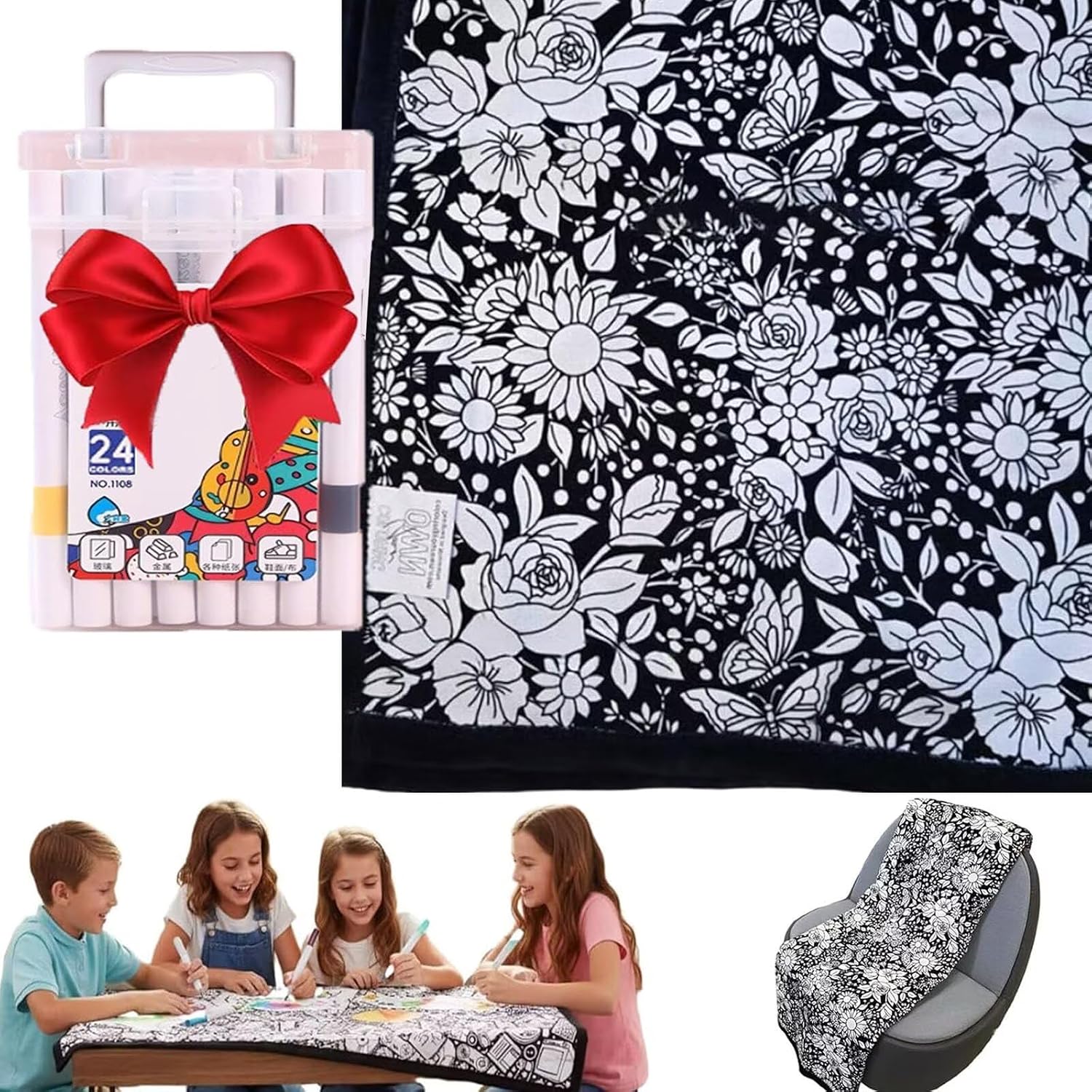 Art Craft Activities - ระบายสีผ้าห่มของคุณเอง ผ้าห่มกำมะหยี่นุ่มล้างทำความสะอาดได้ โครงการศิลปะสร้างสรรค์สำหรับงานศิลปะ งานฝีมือ กิจกรรมวันหยุด และงานปาร์ตี้