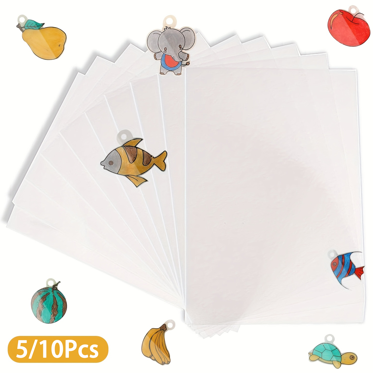 5-10 ชิ้นหดแผ่นพลาสติก Shrinky - Art Craft Birthday Party บทวิจารณ์และราคา