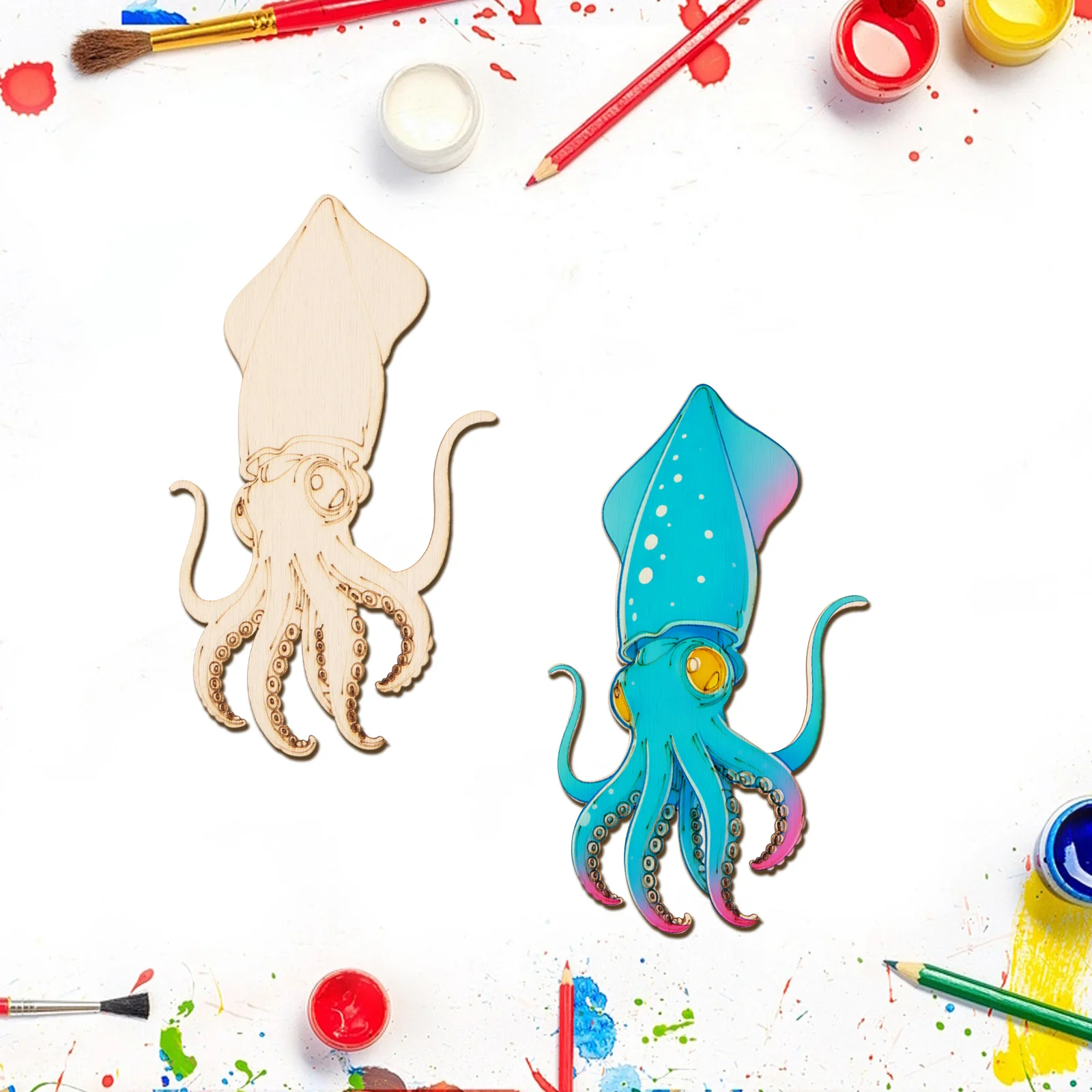 ชุดงานฝีมือไม้รูปปลาหมึกยักษ์  - Art Craft Painting บทวิจารณ์และราคา