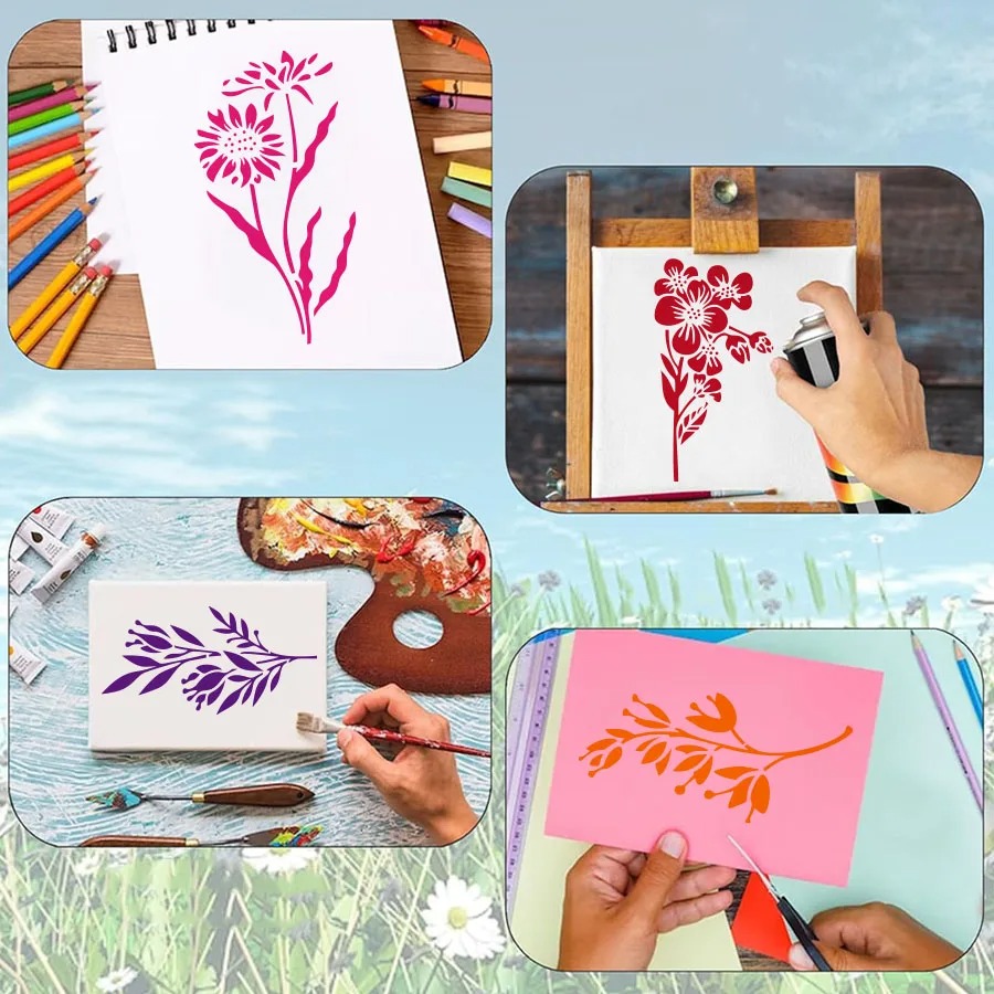 18 ชิ้น ลายฉลุดอกไม้และใบไม้ แ - Art Craft Activities บทวิจารณ์และราคา